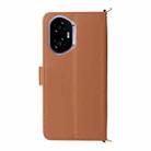 For Honor 300 5G Multifunctional 6-Card Slots Leather Phone Case with Wrist Strap(Brown) - 3