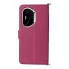 For Honor 300 Pro 5G / 300 Ultra 5G Multifunctional 6-Card Slots Leather Phone Case with Wrist Strap(Rose Red) - 3