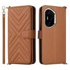 For Honor 300 Pro 5G / 300 Ultra 5G Multifunctional 6-Card Slots Leather Phone Case with Wrist Strap(Brown) - 1