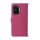 For Honor 400 Multifunctional 6-Card Slots Leather Phone Case with Wrist Strap(Rose Red) - 3