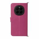 For Honor Magic7 5G Multifunctional 6-Card Slots Leather Phone Case with Wrist Strap(Rose Red) - 3