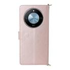 For Honor X60 5G / X9c Smart Multifunctional 6-Card Slots Leather Phone Case with Wrist Strap(Pink) - 3