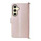 For Samsung Galaxy S25 5G Multifunctional 6-Card Slots Leather Phone Case with Wrist Strap(Pink) - 3