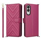 For Samsung Galaxy S25 Edge 5G Multifunctional 6-Card Slots Leather Phone Case with Wrist Strap(Rose Red) - 1