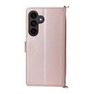 For Samsung Galaxy S25 FE 5G Multifunctional 6-Card Slots Leather Phone Case with Wrist Strap(Pink) - 3