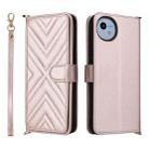 For Sharp Aquos wish4 Multifunctional 6-Card Slots Leather Phone Case with Wrist Strap(Pink) - 1