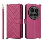 For Xiaomi 15 Ultra Multifunctional 6-Card Slots Leather Phone Case with Wrist Strap(Rose Red) - 1