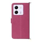 For Xiaomi Poco M7 Pro 5G Multifunctional 6-Card Slots Leather Phone Case with Wrist Strap(Rose Red) - 3