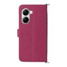 For Xiaomi Poco X7 Pro 5G / Redmi Turbo 4 Multifunctional 6-Card Slots Leather Phone Case with Wrist Strap(Rose Red) - 3