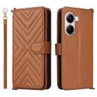 For Xiaomi Poco X7 Pro 5G / Redmi Turbo 4 Multifunctional 6-Card Slots Leather Phone Case with Wrist Strap(Brown) - 1