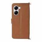 For Xiaomi Poco X7 Pro 5G / Redmi Turbo 4 Multifunctional 6-Card Slots Leather Phone Case with Wrist Strap(Brown) - 3