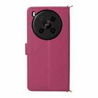 For ZTE Blade V70 Max Multifunctional 6-Card Slots Leather Phone Case with Wrist Strap(Rose Red) - 3