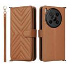 For ZTE Blade V70 Max Multifunctional 6-Card Slots Leather Phone Case with Wrist Strap(Brown) - 1