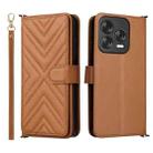 For ZTE Blade V70 Design 4G Multifunctional 6-Card Slots Leather Phone Case with Wrist Strap(Brown) - 1