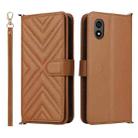 For ZTE Kantan Sumaho 4 A402ZT Multifunctional 6-Card Slots Leather Phone Case with Wrist Strap(Brown) - 1