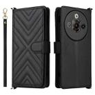 For ZTE nubia Focus Pro 5G Multifunctional 6-Card Slots Leather Phone Case with Wrist Strap(Black) - 1