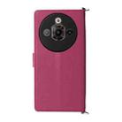 For ZTE nubia Focus Pro 5G Multifunctional 6-Card Slots Leather Phone Case with Wrist Strap(Rose Red) - 3