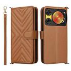 For ZTE nubia Music 2 Multifunctional 6-Card Slots Leather Phone Case with Wrist Strap(Brown) - 1