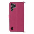 For ZTE nubia Red Magic 10 Pro / 10 Pro+ Multifunctional 6-Card Slots Leather Phone Case with Wrist Strap(Rose Red) - 3