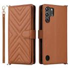 For ZTE nubia Red Magic 10 Pro / 10 Pro+ Multifunctional 6-Card Slots Leather Phone Case with Wrist Strap(Brown) - 1
