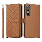 For ZTE nubia Red Magic 10 Air Multifunctional 6-Card Slots Leather Phone Case with Wrist Strap(Brown) - 1