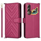 For ZTE nubia Neo 3 GT 5G Multifunctional 6-Card Slots Leather Phone Case with Wrist Strap(Rose Red) - 1