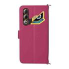 For ZTE nubia Neo 3 GT 5G Multifunctional 6-Card Slots Leather Phone Case with Wrist Strap(Rose Red) - 3