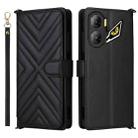 For ZTE nubia Neo 3 5G Multifunctional 6-Card Slots Leather Phone Case with Wrist Strap(Black) - 1