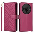 For ZTE Blade A76 5G Multifunctional 6-Card Slots Leather Phone Case with Wrist Strap(Rose Red) - 1