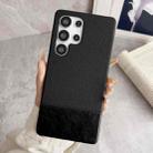 For Samsung Galaxy S24 Ultra 5G Stitching Cloth MagSafe Magnetic PC Hybrid PU Phone Case(Black) - 1