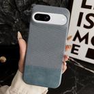 For Google Pixel 8a Stitching Cloth MagSafe Magnetic PC Hybrid PU Phone Case(Cyan Blue) - 1