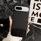 For Google Pixel 8a Stitching Cloth MagSafe Magnetic PC Hybrid PU Phone Case(Black) - 1