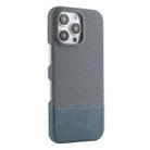 For iPhone 16 Pro Stitching Cloth MagSafe Magnetic PC Hybrid PU Phone Case(Cyan Blue) - 1