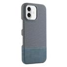 For iPhone 16 Plus Stitching Cloth MagSafe Magnetic PC Hybrid PU Phone Case(Cyan Blue) - 1