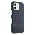For iPhone 16 Plus Stitching Cloth MagSafe Magnetic PC Hybrid PU Phone Case(Dark Blue) - 1