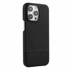 For iPhone 14 Pro Max Stitching Cloth MagSafe Magnetic PC Hybrid PU Phone Case(Black) - 1
