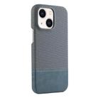 For iPhone 14 / 13 Stitching Cloth MagSafe Magnetic PC Hybrid PU Phone Case(Cyan Blue) - 1