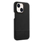 For iPhone 14 / 13 Stitching Cloth MagSafe Magnetic PC Hybrid PU Phone Case(Black) - 1