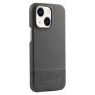 For iPhone 14 / 13 Stitching Cloth MagSafe Magnetic PC Hybrid PU Phone Case(Grey) - 1