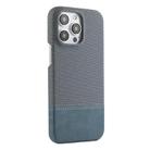 For iPhone 13 Pro Max Stitching Cloth MagSafe Magnetic PC Hybrid PU Phone Case(Cyan Blue) - 1