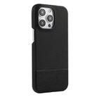 For iPhone 13 Pro Max Stitching Cloth MagSafe Magnetic PC Hybrid PU Phone Case(Black) - 1