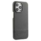 For iPhone 13 Pro Stitching Cloth MagSafe Magnetic PC Hybrid PU Phone Case(Grey) - 1