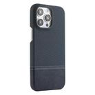 For iPhone 13 Pro Stitching Cloth MagSafe Magnetic PC Hybrid PU Phone Case(Dark Blue) - 1