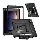 For iPad 10.2 2021 / 2020 / 2019 Armor Bolt Shape Holder Silicone Hybrid PC Tablet Case(Black) - 1