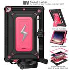 For iPad 10.2 2021 / 2020 / 2019 Armor Bolt Shape Holder Silicone Hybrid PC Tablet Case(Black Rose Red) - 2