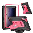 For Lenovo Tab M9 2023 Armor Bolt Shape Holder Silicone Hybrid PC Tablet Case(Black Rose Red) - 1
