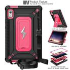 For Lenovo Tab M9 2023 Armor Bolt Shape Holder Silicone Hybrid PC Tablet Case(Black Rose Red) - 2