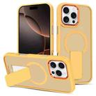 For iPhone 16 Pro Skin Feel Invisible Kickstand MagSafe Phone Case(Orange) - 1