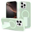 For iPhone 16 Pro Skin Feel Invisible Kickstand MagSafe Phone Case(Green) - 1