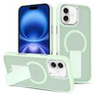For iPhone 16 Plus Skin Feel Invisible Kickstand MagSafe Phone Case(Green) - 1
